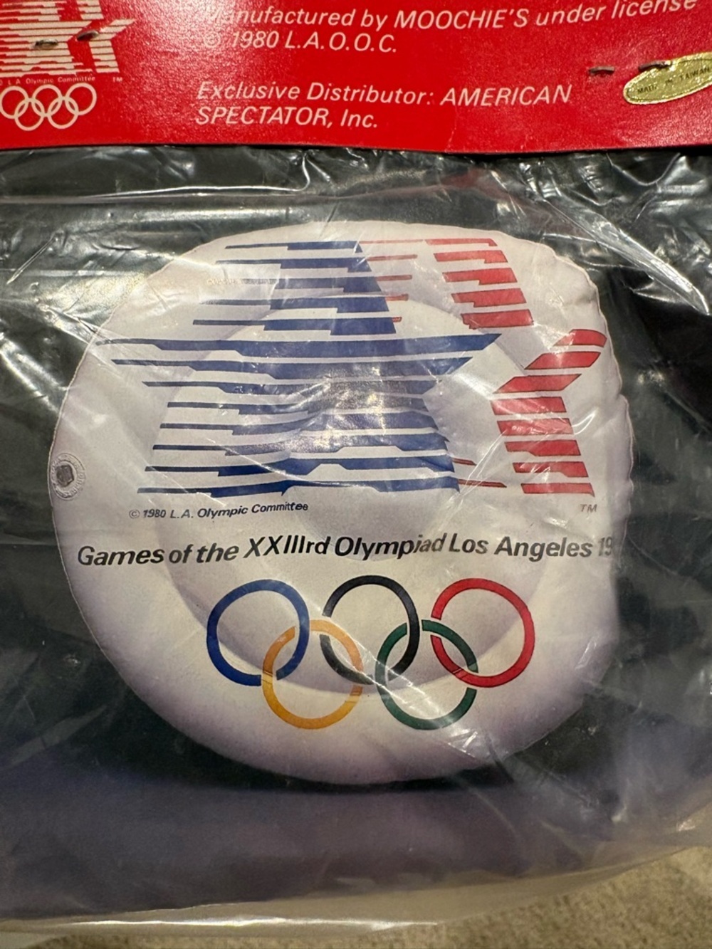 Vintage Los Angeles 1984 Olympics Stadium Cushion Inflatable USA Moochies NEW - Picture 3 of 5